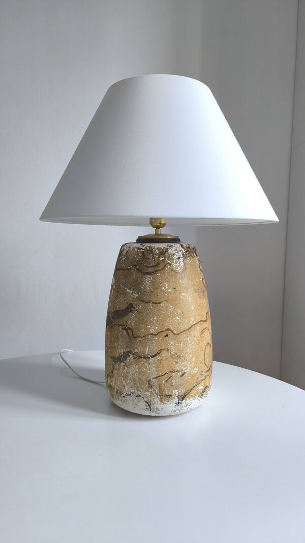 Lampe en faience vintage 1960