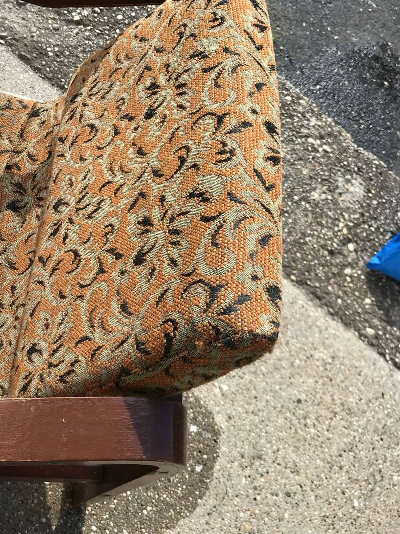 Vintage set of brown Danish fabric armchairs from the 1960s.