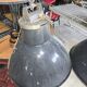 Pair of industrial Mazda pendant lights in enamelled sheet metal – Ø 52 cm