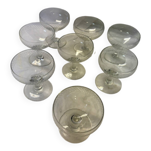 Ensemble de 8 coupes - champagne