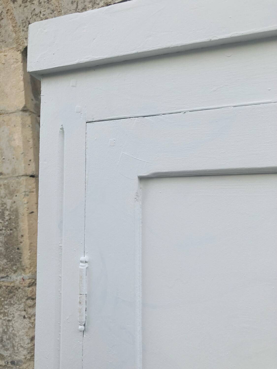 Antique white Parisian wardrobe with Majorelle blue interior