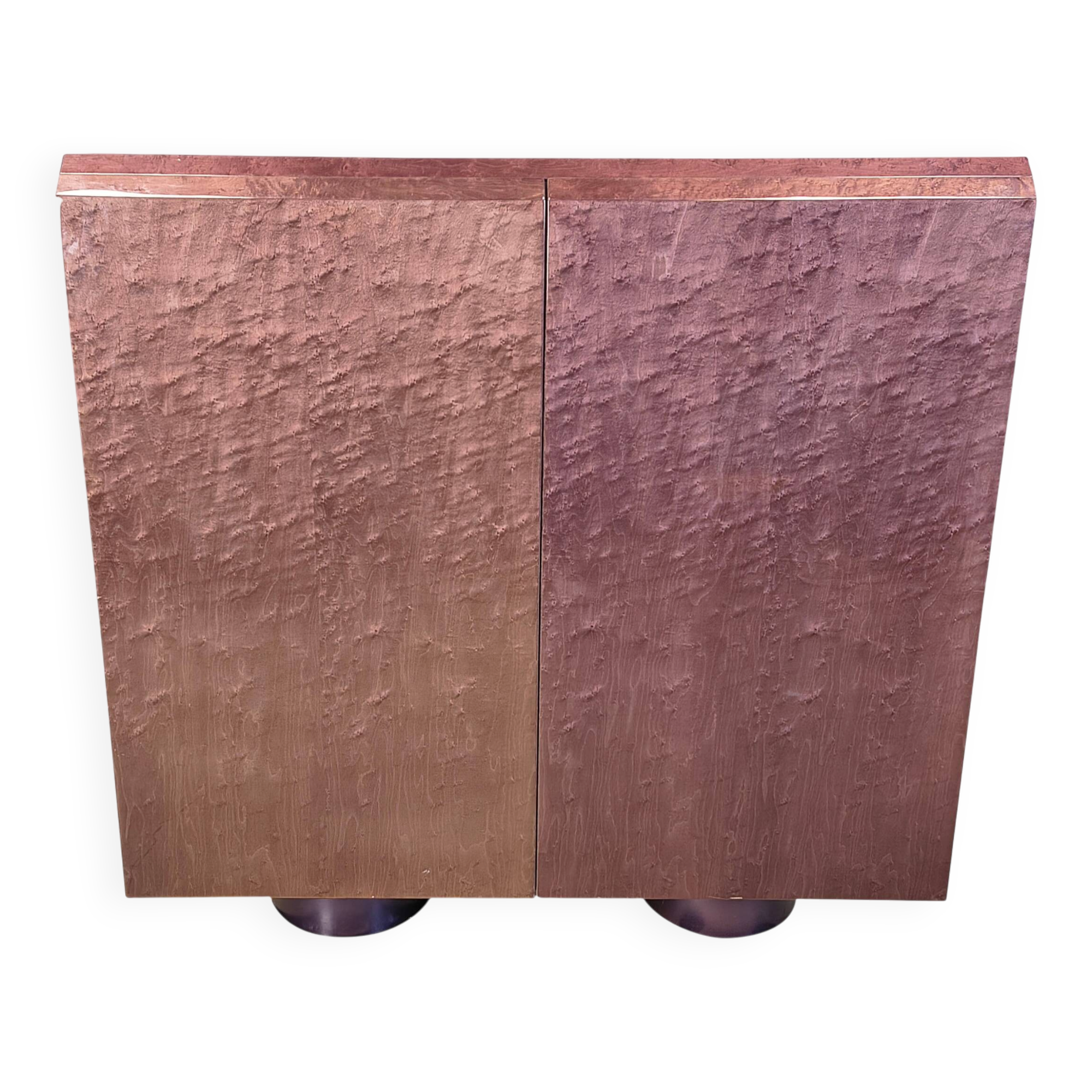 Burl bar cabinet by Giovanni Offredi for Saporiti, 1970s