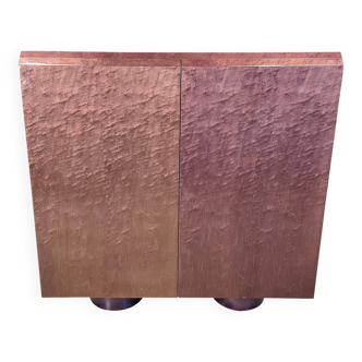 Burl bar cabinet by Giovanni Offredi for Saporiti, 1970s