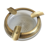 Ashtray glass and gilded brass