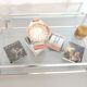 Rectangular Crystal and White Metal Coffee Table with a Lower Shelf