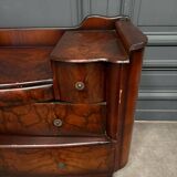 Art Deco chest of drawers in flamed mahogany with 5 drawers