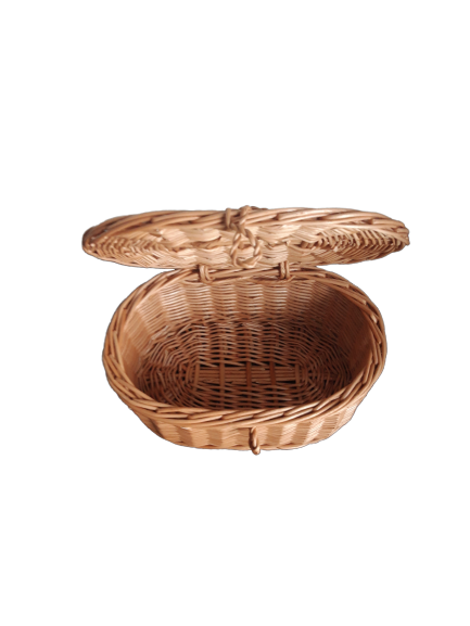 Oval wicker box