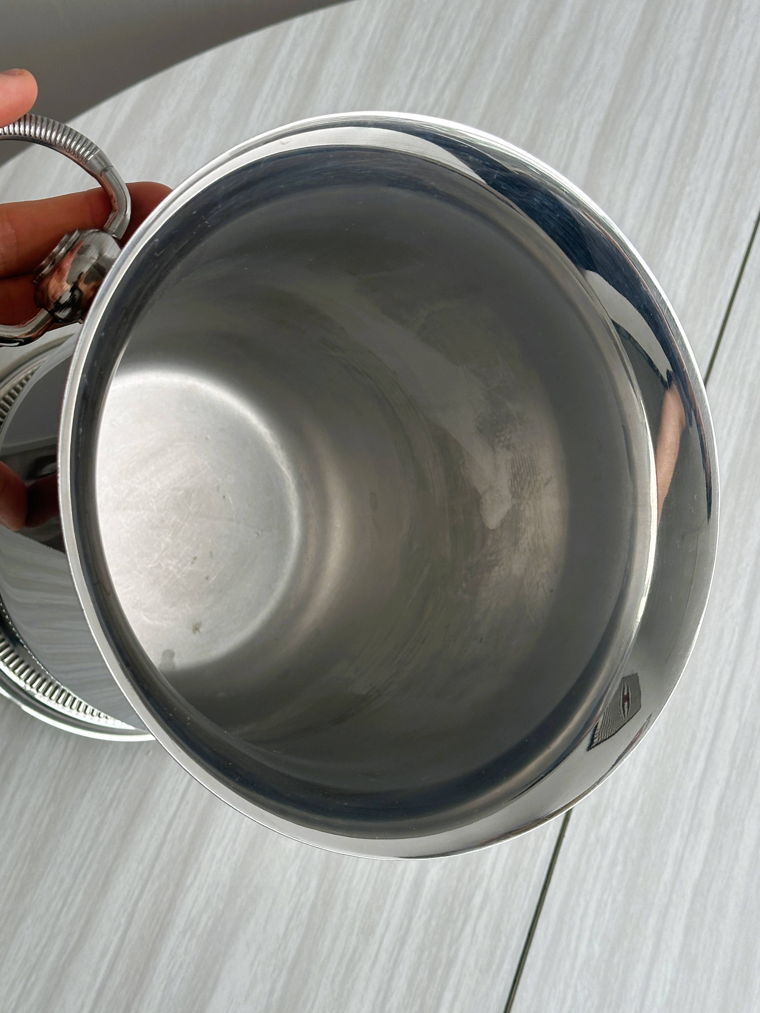 Silver metal champagne bucket