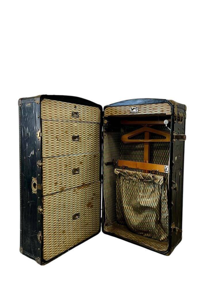 Antique XL Clothes Trunk / Paris Travel Hall Trunk