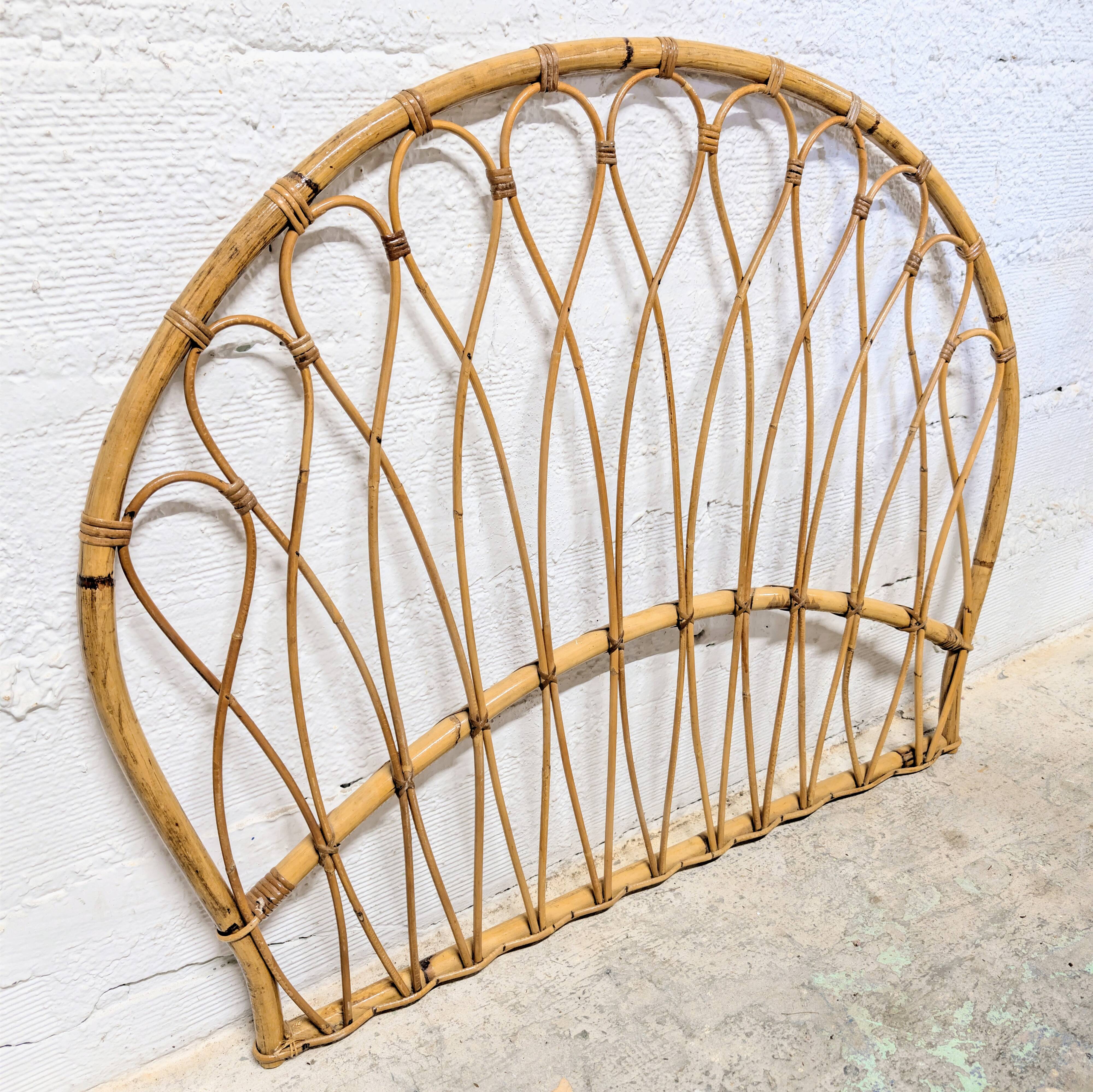Vintage rattan headboard - single