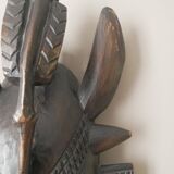 Vintage African Art wooden wall mask handcrafted tribal ethnic decorative object