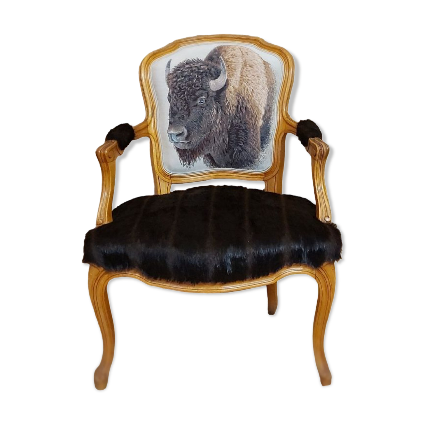 Fauteuil Louis XV bison