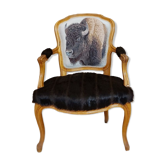Fauteuil Louis XV bison