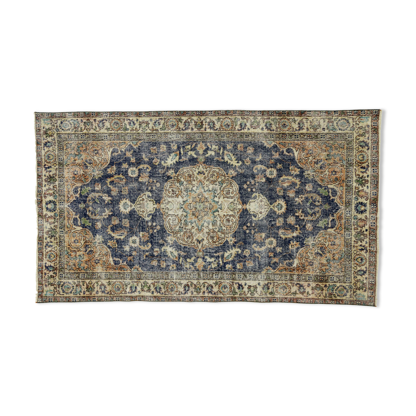 Anatolian handmade vintage rug 203 cm x 93 cm