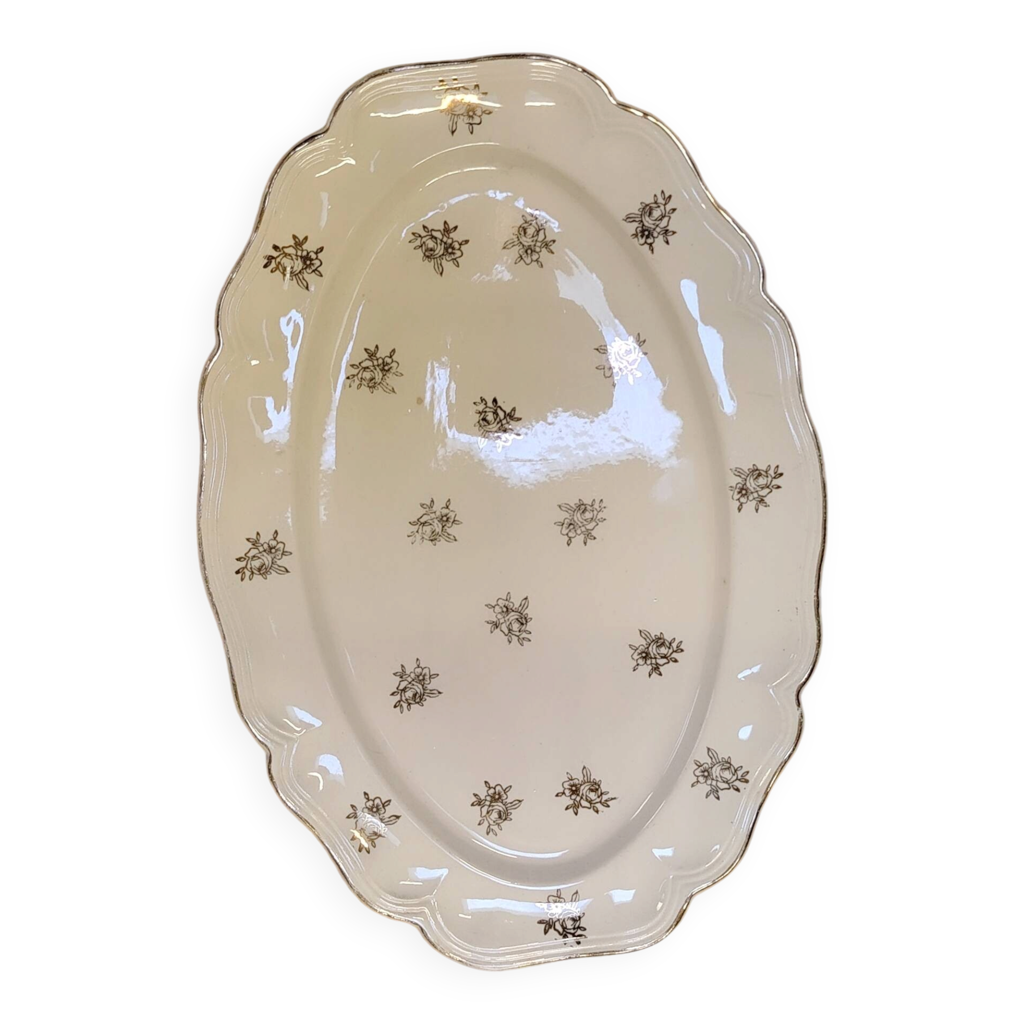 Large oval serving dish "Fleur de France" – Sarreguemines, years