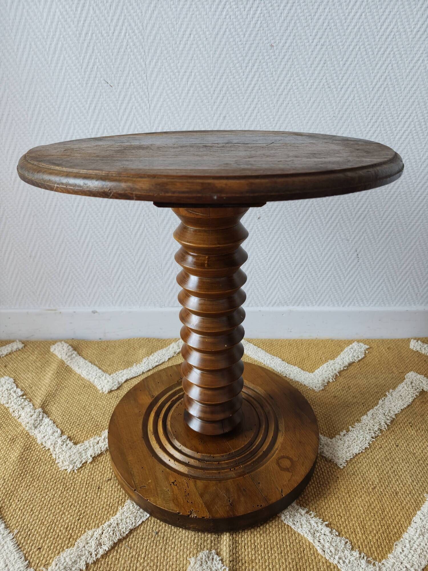 Wooden turned gueridon in the style of Charles Dudouyt – 1940s-50s