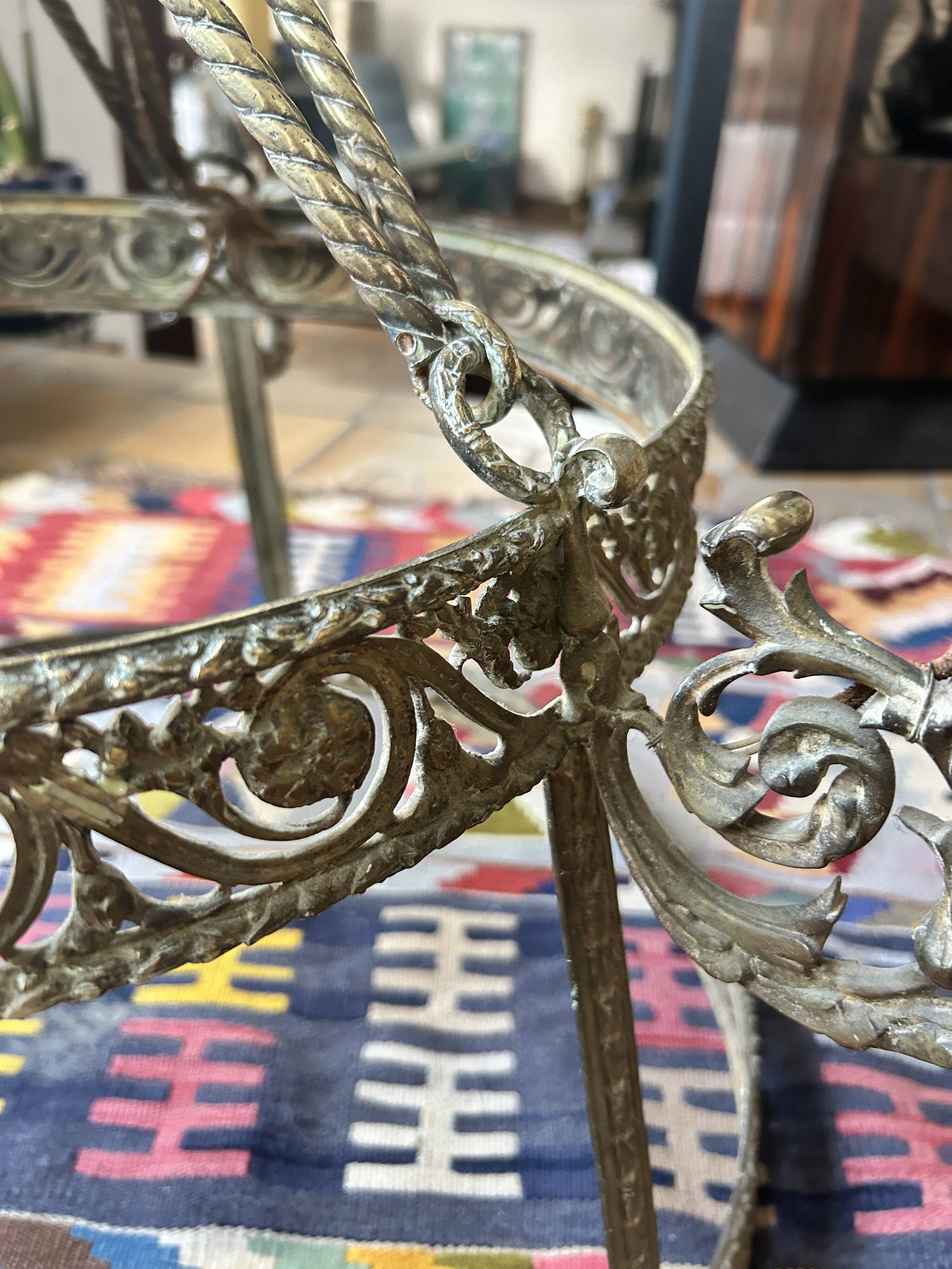 Brass chandelier from the early 20th century.