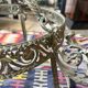 Brass chandelier from the early 20th century.
