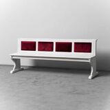 Banc 4 places en bois et velours