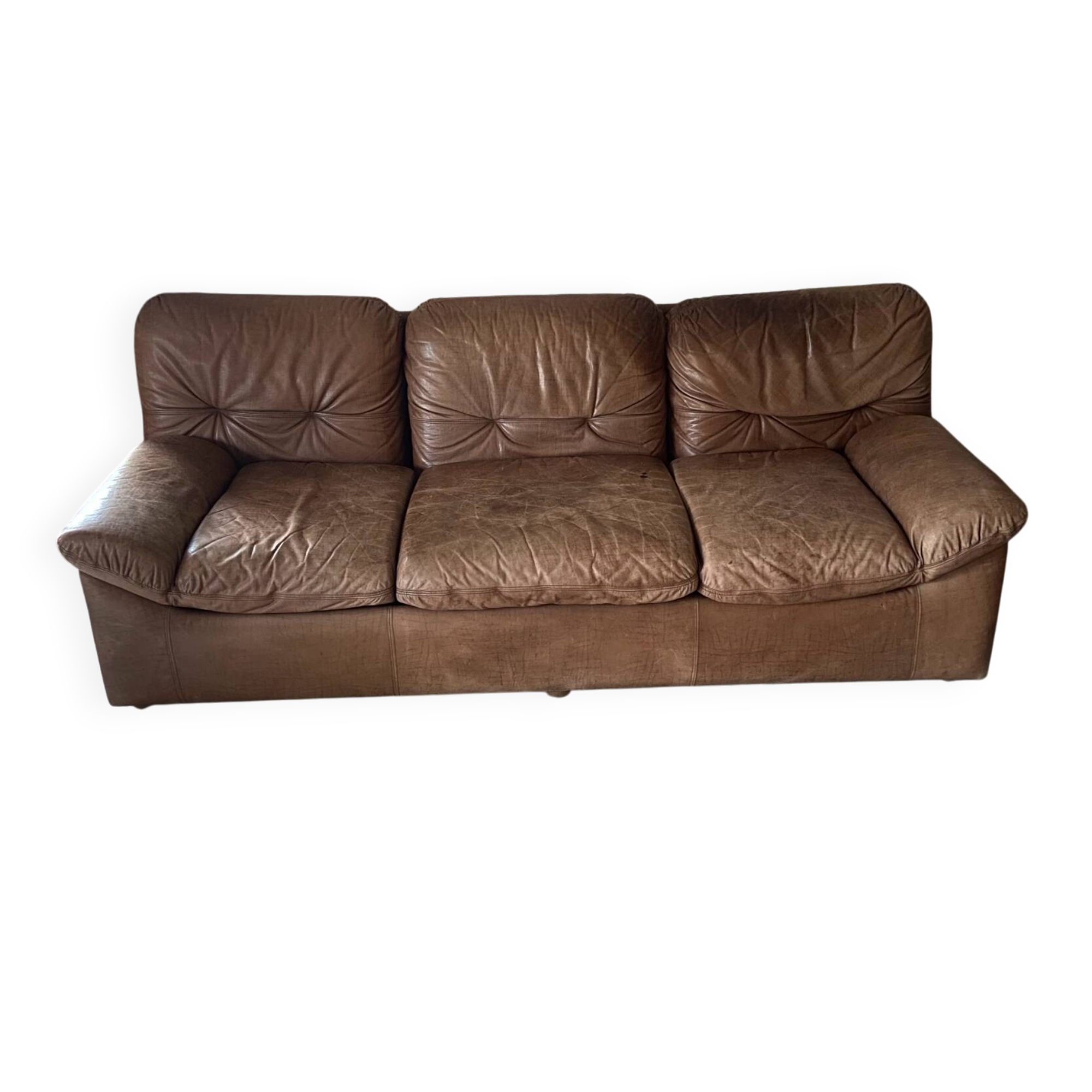 3-seater cognac leather sofa