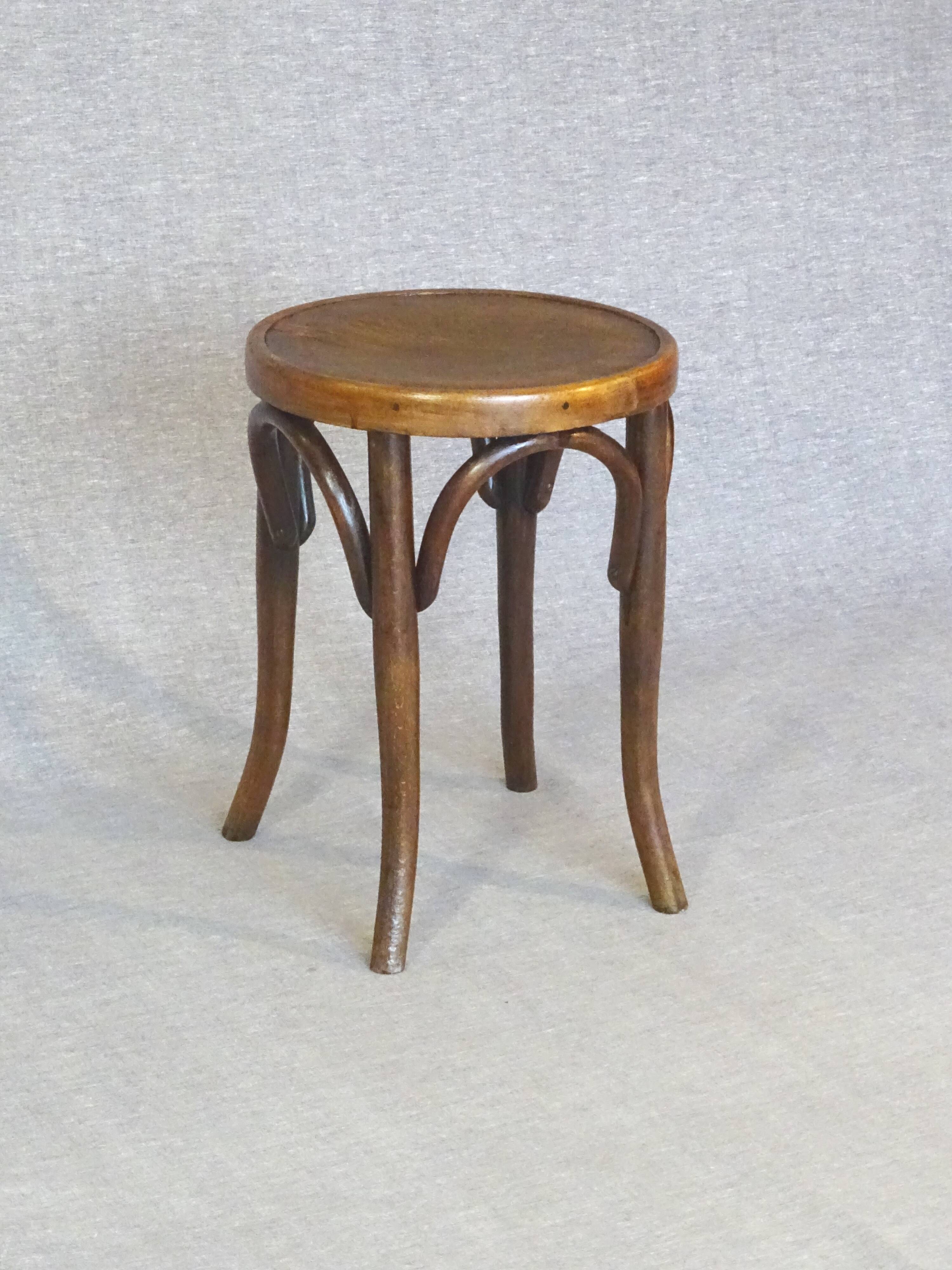 Low bistro stool by Mundus circa 1910 art nouveau.