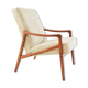 Fauteuil Pen velours côtelé crème