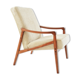Fauteuil Pen velours côtelé crème