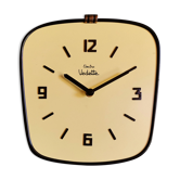 Horloge formica vintage pendule murale silencieuse "Vedette electro jaune"