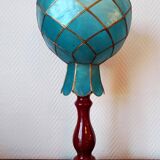 Vintage ceramic and blue mother-of-pearl lamp