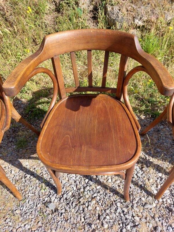 4 Baumann armchairs in bent wood