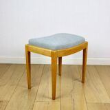 Stool seat light blue natural fabric Art Deco - 2 pieces available