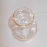 Golden net glass decanter