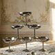 6 vintage dessert bowls on a pedestal in stainless steel in the style of Guy Degrenne.