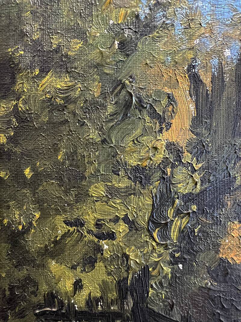 Painting "Riverside", oil on canvas