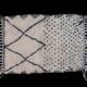 Authentic handmade pure wool rug in black and white, size 1.5/2.5 m.