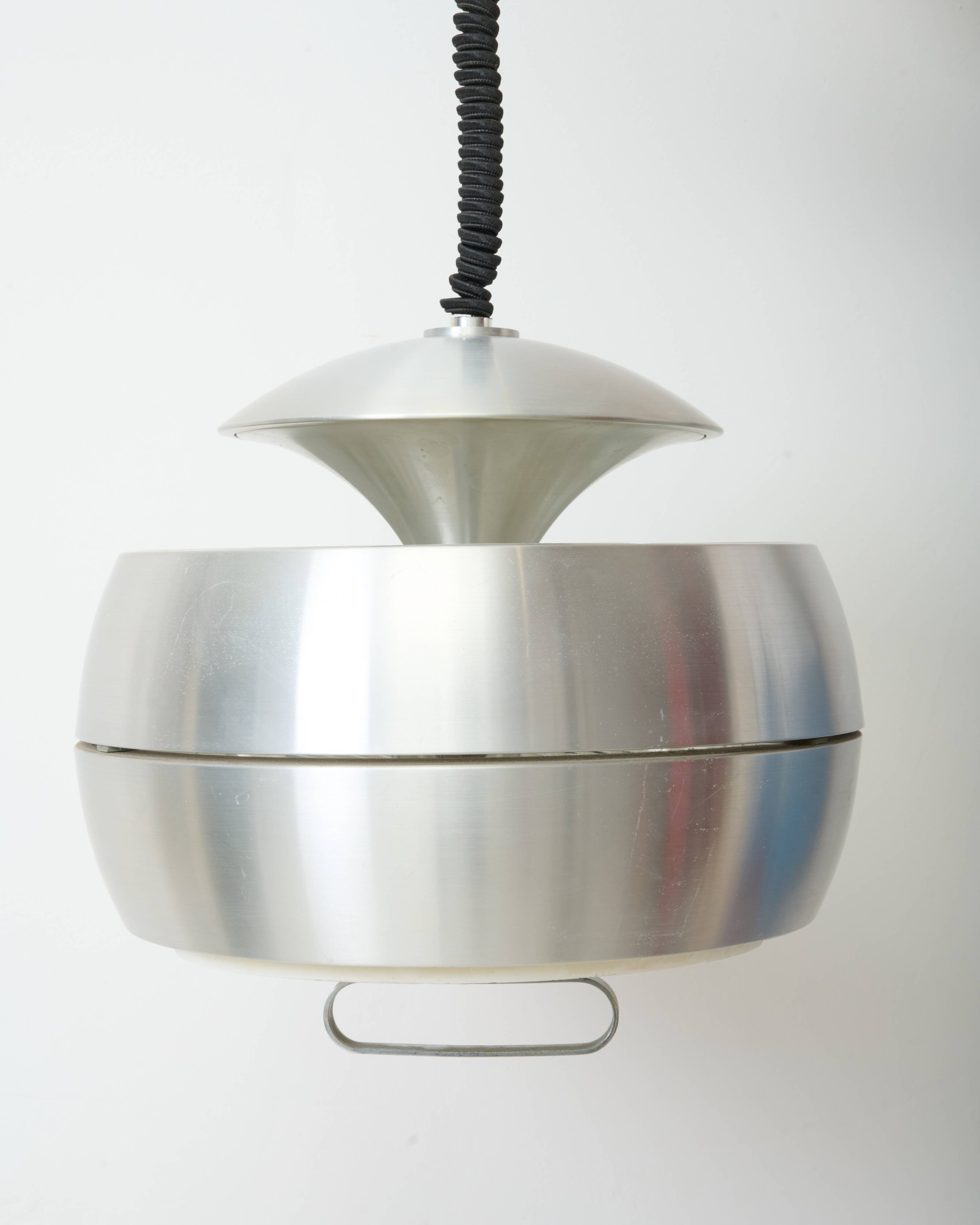 Brushed stainless steel pendant light, Raak, 1960s