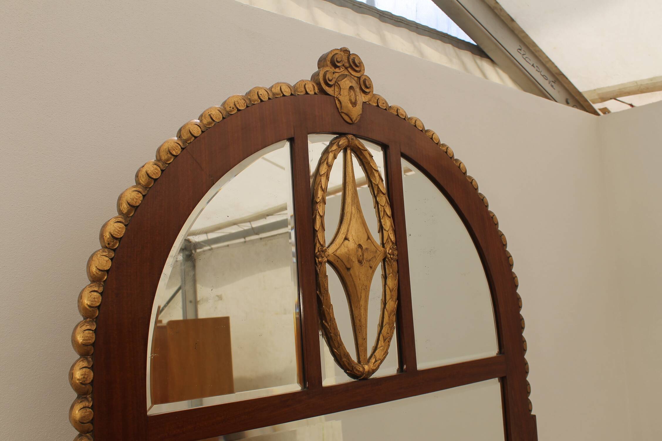 Viennese Secession Huge Mahogany Hall Mirror, 1910