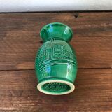 Old vase coop Noel 1955 ceramics green relief vintage decoration