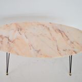 Italy 1950 s oval marble coffee table