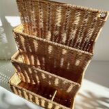 Vintage rattan storage basket