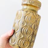 Vintage Scheurich vase from the 60s, yellow and brown Amsterdam decor