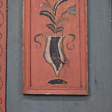 Rustic Farmhouse Folk Art Painted Bridal Cabinet dated 1806