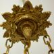 French victorian brass 6 light cherub chandelier with floral decoration