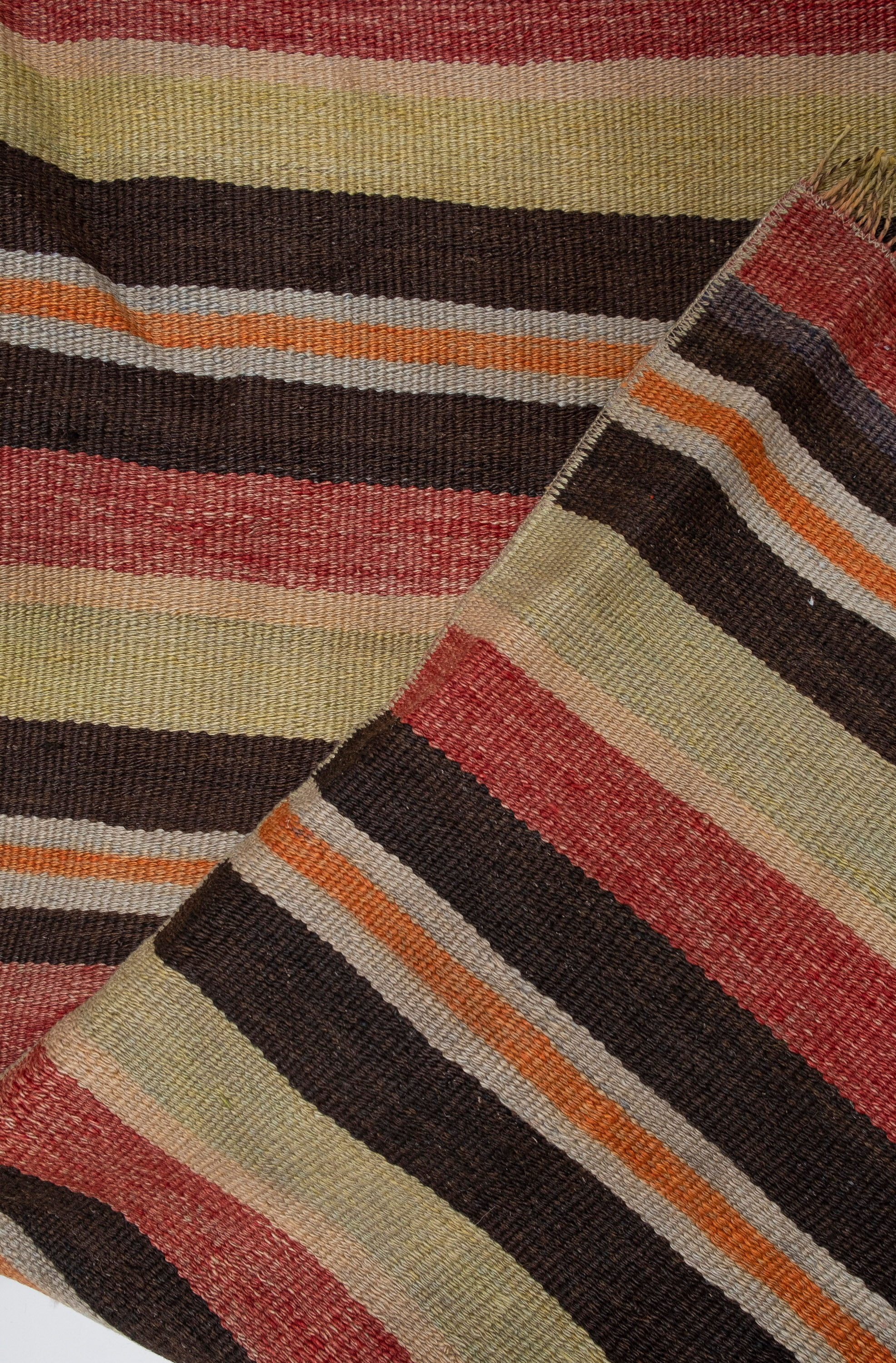 Colorful striped turkish kilim rug runner 77 x 245 cm