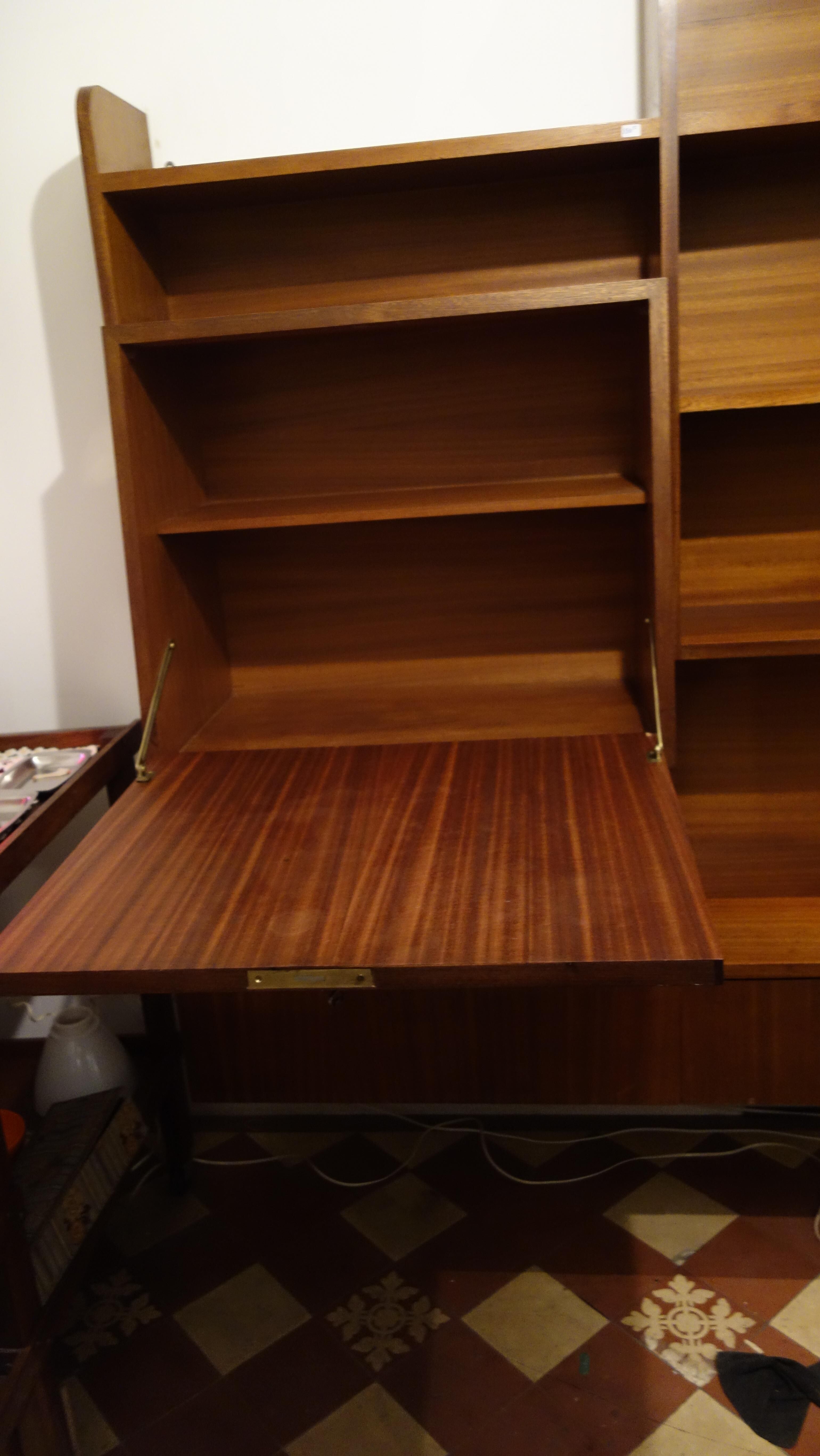 Wall Secretary, office, library.1960 teak
