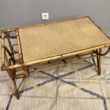 Vintage rattan coffee table