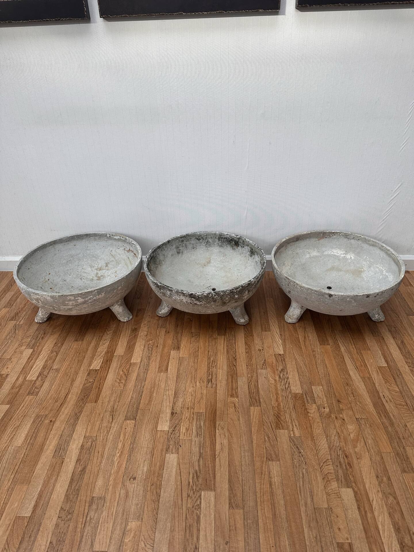 Set of 3 planters Demi-Chaudron, Willy Guhl, Switzerland - 1950/70