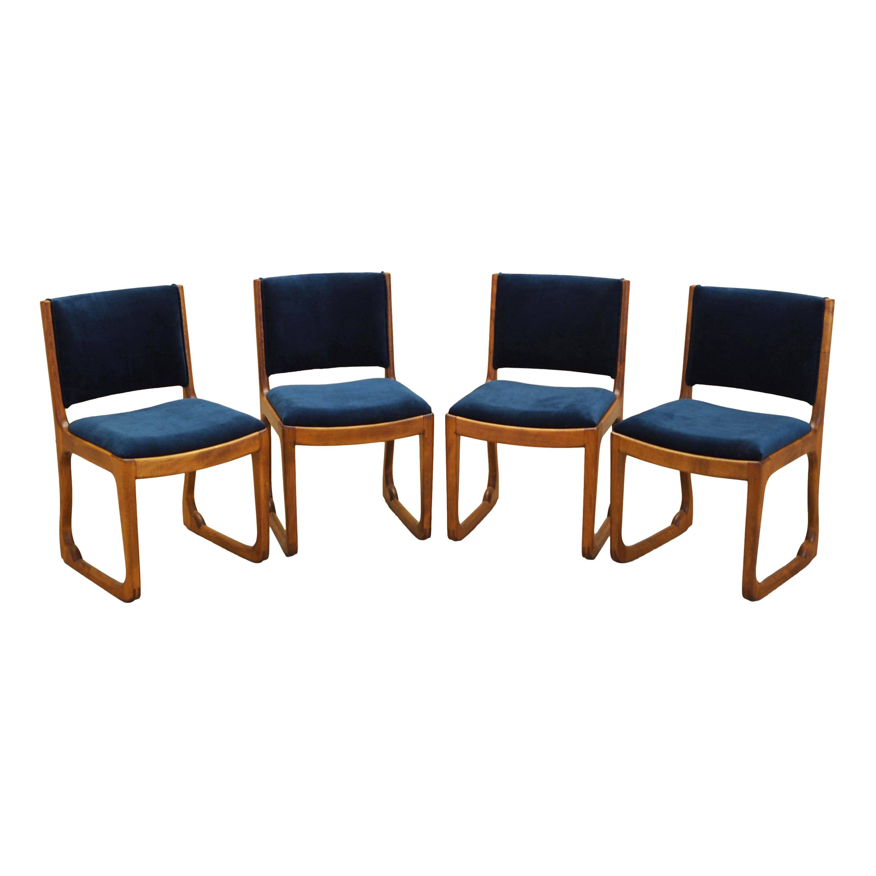 Set of four beech chairs, Danish design, 1950s, designer: Holger Jacobsen,