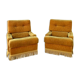 Paire de fauteuils crapauds doré en velours