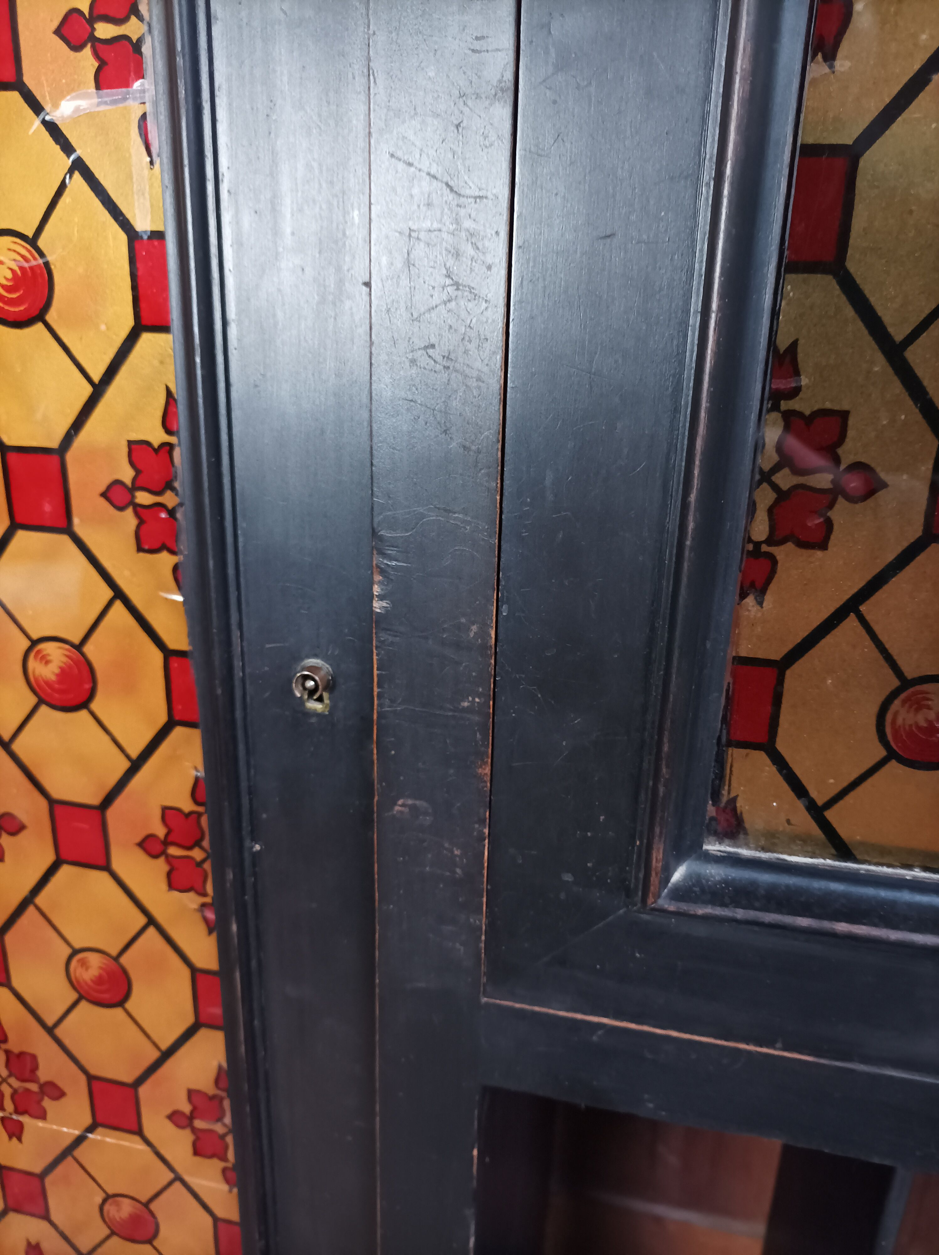 Vintage painted wooden bookcase